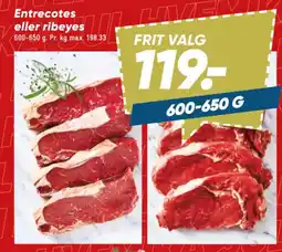 Bilka Entrecotes eller ribeyes tilbud