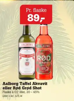 Poetzsch Padborg Aalborg Taffel Akvavit eller Rød Grød Shot tilbud