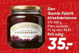 Bilka Den Gamle Fabrik kirsebærsauce tilbud