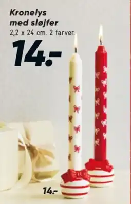 Bilka Kronelys med sløjfer tilbud