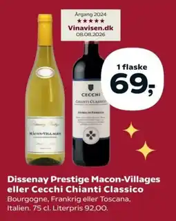 Kvickly Dissenay Prestige Macon-Villages eller Cecchi Chianti Classico tilbud