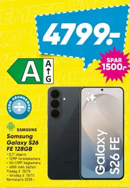 Bilka Samsung Galaxy S26 FE 128GB tilbud