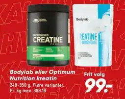 Bilka Bodylab eller Optimum Nutrition kreatin tilbud