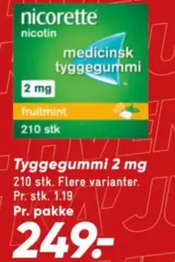 Bilka Nicorette medicinsk tyggegummi tilbud