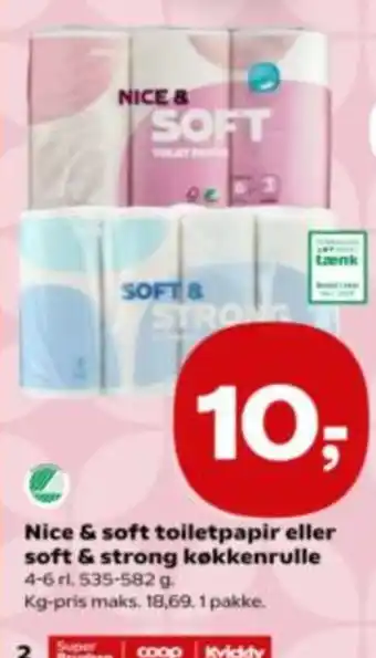 Nice & soft toilettepapir eller soft & strong køkkenrulle