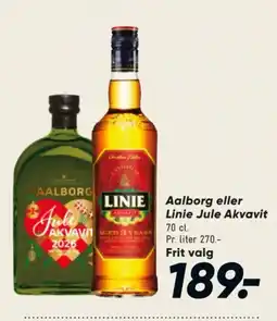 Bilka Aalborg eller Linie Jule Akvavit tilbud