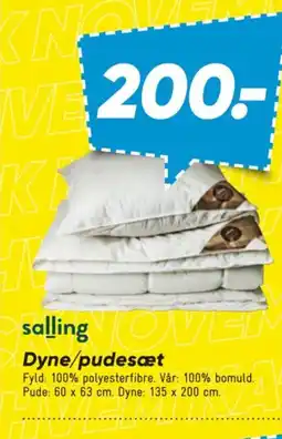 Bilka salling Dyne/pudesæt tilbud