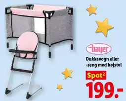 Lidl Bayer dukkevogn eller -seng med højstol tilbud