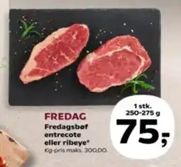 Kvickly Fredagsbøf entrecote eller ribeye tilbud