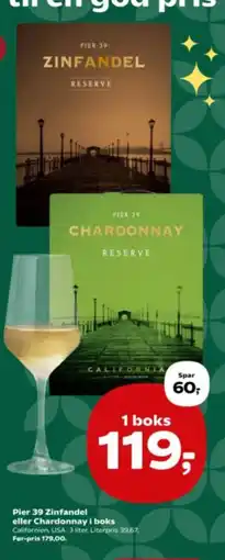 Kvickly Pier 39 Zinfandel eller Chardonnay tilbud