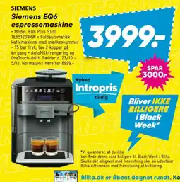 Bilka Siemens EQ6 espressomaskine tilbud