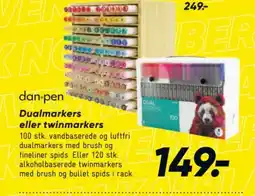 Bilka dan·pen dualmarkers eller twinmarkers tilbud