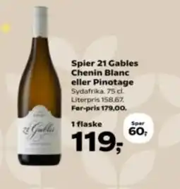 Kvickly Spier 21 Gables Chenin Blanc eller Pinotage tilbud
