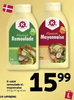 Løvbjerg K-salat remoulade el. mayonnaise tilbud