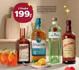 Kvickly Cointreau Tanqueray No. Ten Gin Matusalem Gran Reserva 15 Rom eller The Singleton 12 års Whisky tilbud