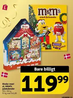Løvbjerg Kinder maxi el. M&M's julekalender tilbud