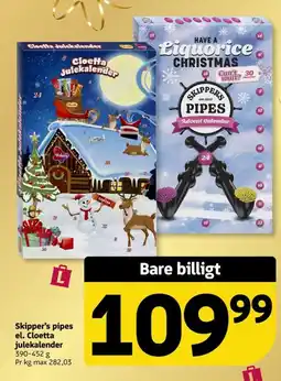 Løvbjerg Skipper's pipes el. Cloetta julekalender tilbud