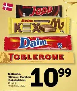 Løvbjerg Toblerone hDaim el. Marabou chokoladebars tilbud