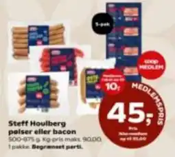 Kvickly Steff Houlberg pølser eller bacon tilbud