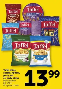Løvbjerg Taffel chips, snacks, nødder, party mix el. party sticks tilbud