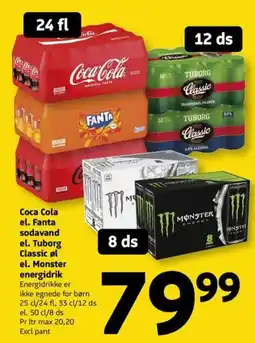 Løvbjerg Coca Cola el. Fanta el. Tuborg Classic el. Monster energidrik tilbud