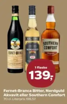 Kvickly Fernet-Branca Bitter, Nordguld Akvavit eller Southern Comfort tilbud