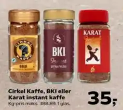 Kvickly Cirkel Kaffe BKI Karat instant kaffe tilbud