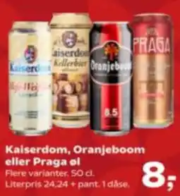 Kvickly Kaiserdom, Oranjeboom eller Praga ol tilbud