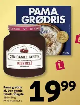 Løvbjerg Pama grødris el. Den gamle fabrik ribs gelé tilbud