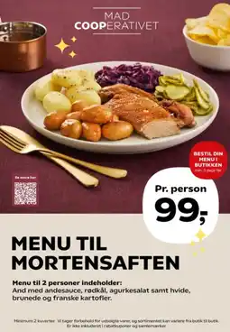 Kvickly Mad CoopErativet Menu til Mortensaften tilbud
