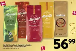 Løvbjerg Merrild Vienna Roast økologisk koffeinlet mellemristet el. Lavazza filterkaffe tilbud