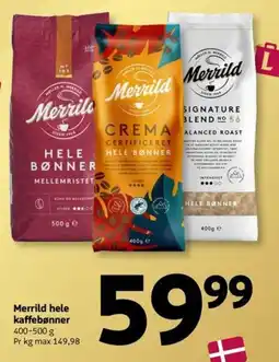 Løvbjerg Merrild hele kaffebønner tilbud