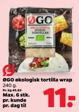 Netto ØGO økologisk tortilla wrap tilbud