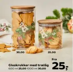 Kvickly Glaskrukker med trælåg tilbud