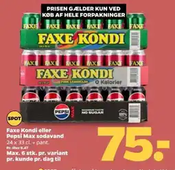 Netto Faxe Kondi eller Pepsi Max sodavand tilbud