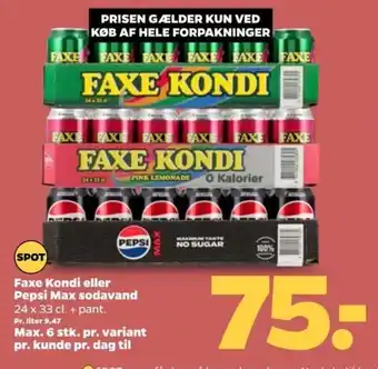 Faxe Kondi eller Pepsi Max sodavand