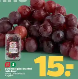 Netto ØGO økologiske stenfrie røde druer tilbud