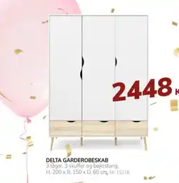 Daells Bolighus Delta garderobeskab tilbud