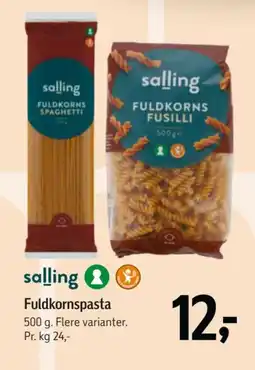 Føtex salling fuldkornspasta tilbud