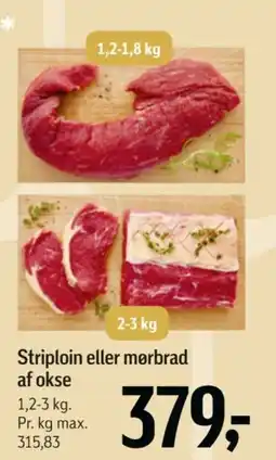 Føtex Striploin eller mørbrad af okse tilbud