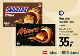 Føtex Mars eller Snickers isbar tilbud