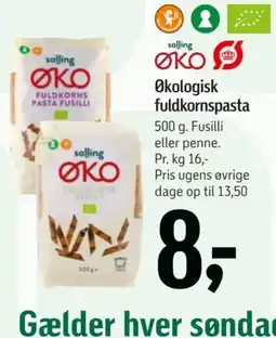 Føtex Salling ØKO Økologisk fuldkornspasta tilbud