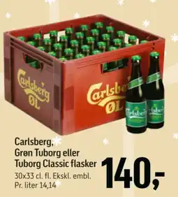 Føtex Carlsberg Grøn Tuborg eller Tuborg Classic flasker tilbud