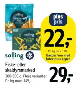 Føtex salling Fiske- eller skaldyrsmarked tilbud