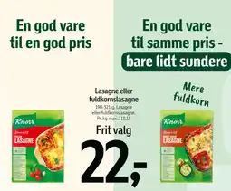 Føtex Knorr lasagne tilbud