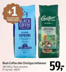 Føtex Black Coffee eller Christgau helbønner tilbud