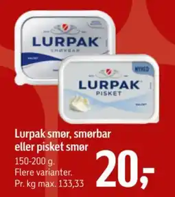 Føtex Lurpak smør, smørbar eller pisket smør tilbud