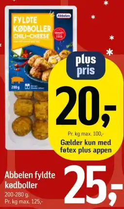 Føtex Abbelen fylde kødboller chili-cheese tilbud