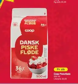 Fakta Tyskland Coop Piskefløde tilbud