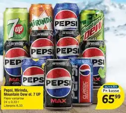 Fakta Tyskland Pepsi, Mirinda, Mountain Dew el. 7 UP tilbud